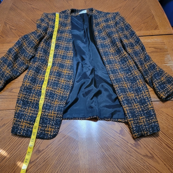 Country Suburbans Vintage Fall Black Orange Blazer size 14 - Picture 4 of 6